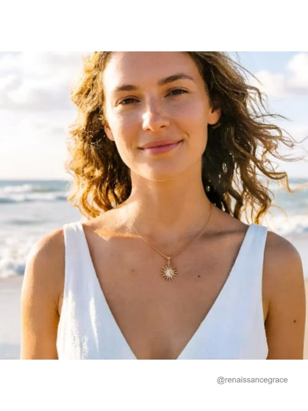 14K Gold Plated Sun Moon Pendant Necklace Women Celestial Star Jewelry